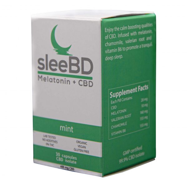 CBD Sleep Aid Capsules - 600mg CBD - SleeBD - Mint