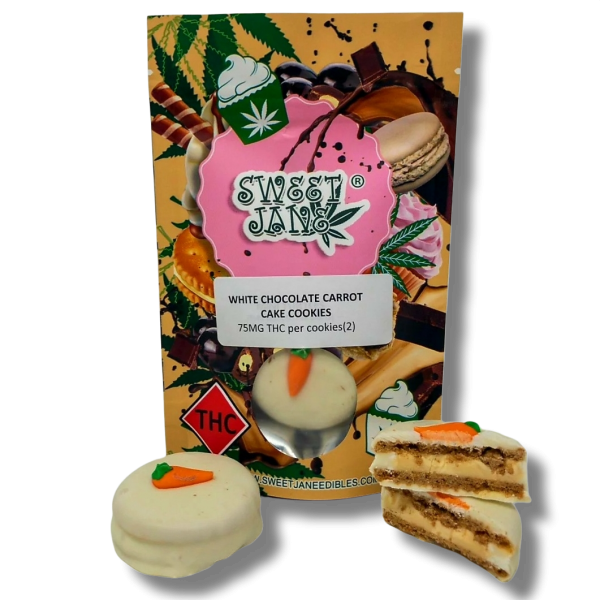 White Chocolate Carrot Cake Cookies - 150mg THC - Sweet Jane