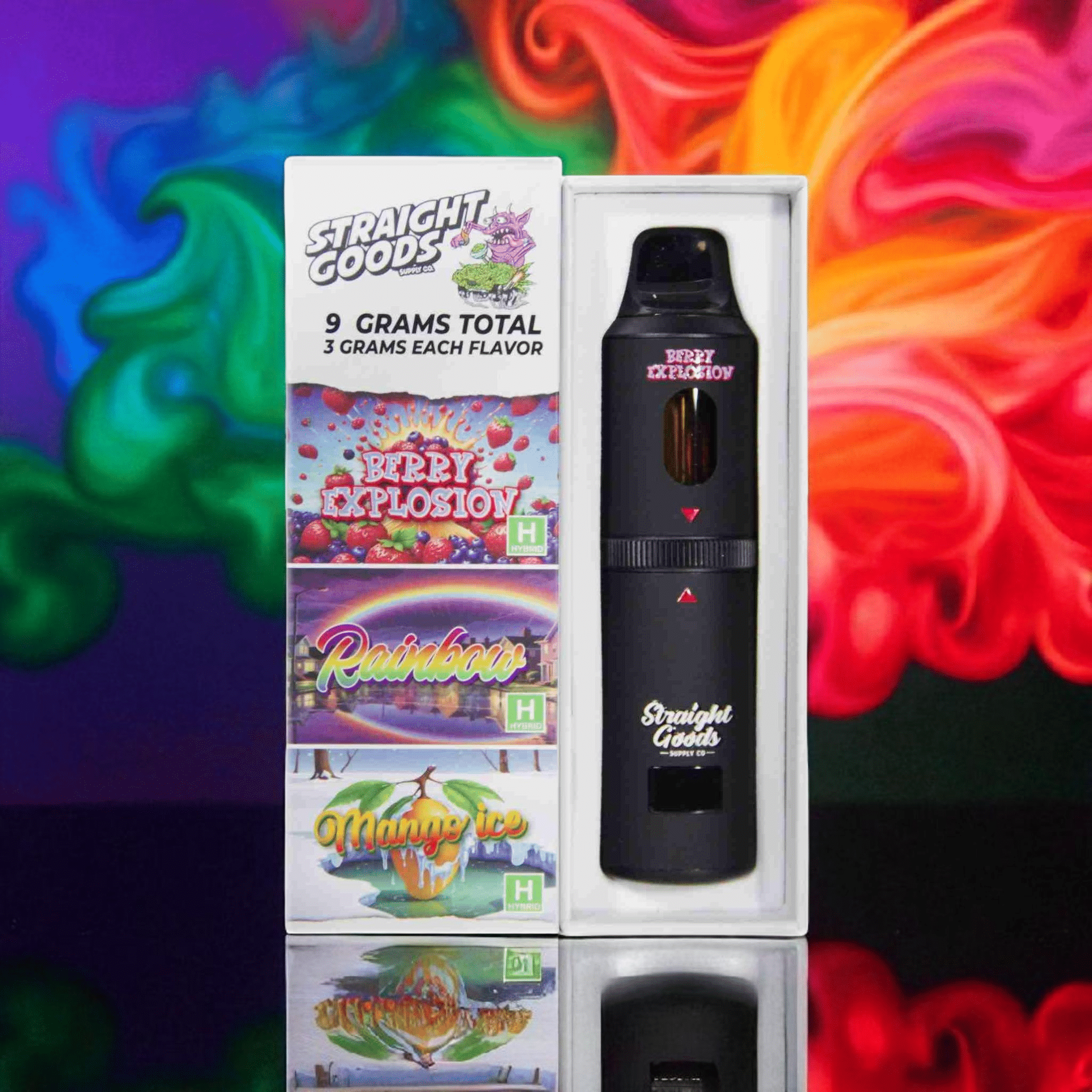 * New * Straight Goods Triple Chamber Vape - 9 Grams - 3 Strains